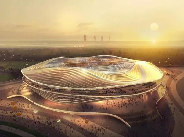 Lielas laiduma tērauda konstrukcijas stadionam